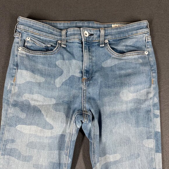 Rag & Bone Womens 28 Cate Mid Rise Ankle Skinny Blue Camo Cropped Jeans - Picture 4 of 14
